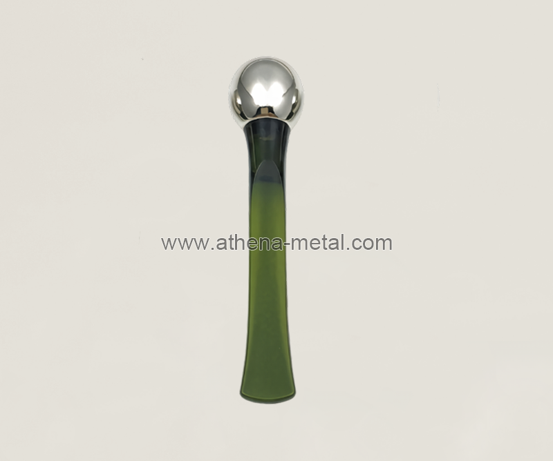 Dark green eye cream spoon