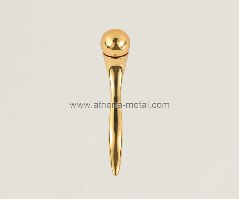 Golden round head spoon