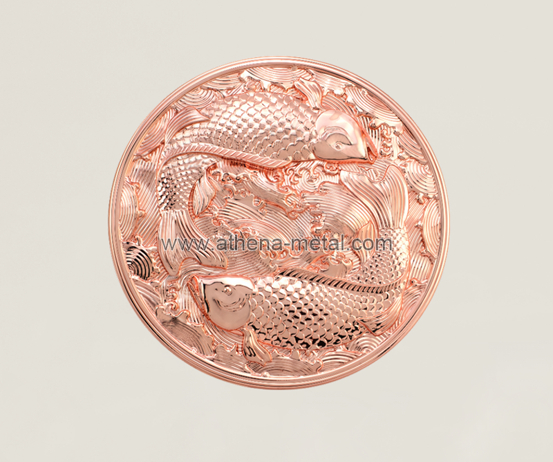 Carp relief folding makeup mirror