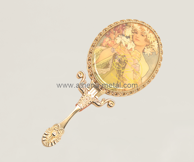 Retro folding handle mirror