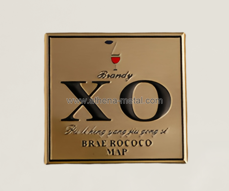 Square XO wine label nameplate