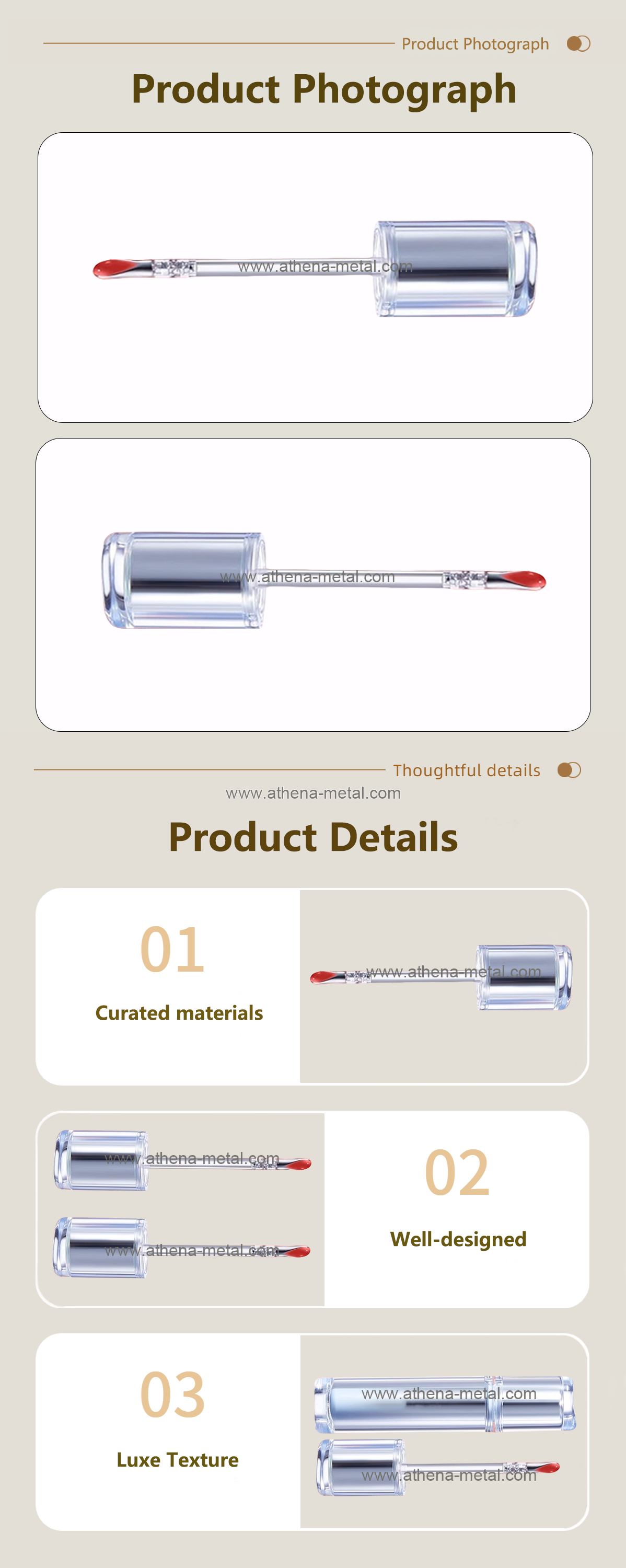 Iron lip glaze brush head 1