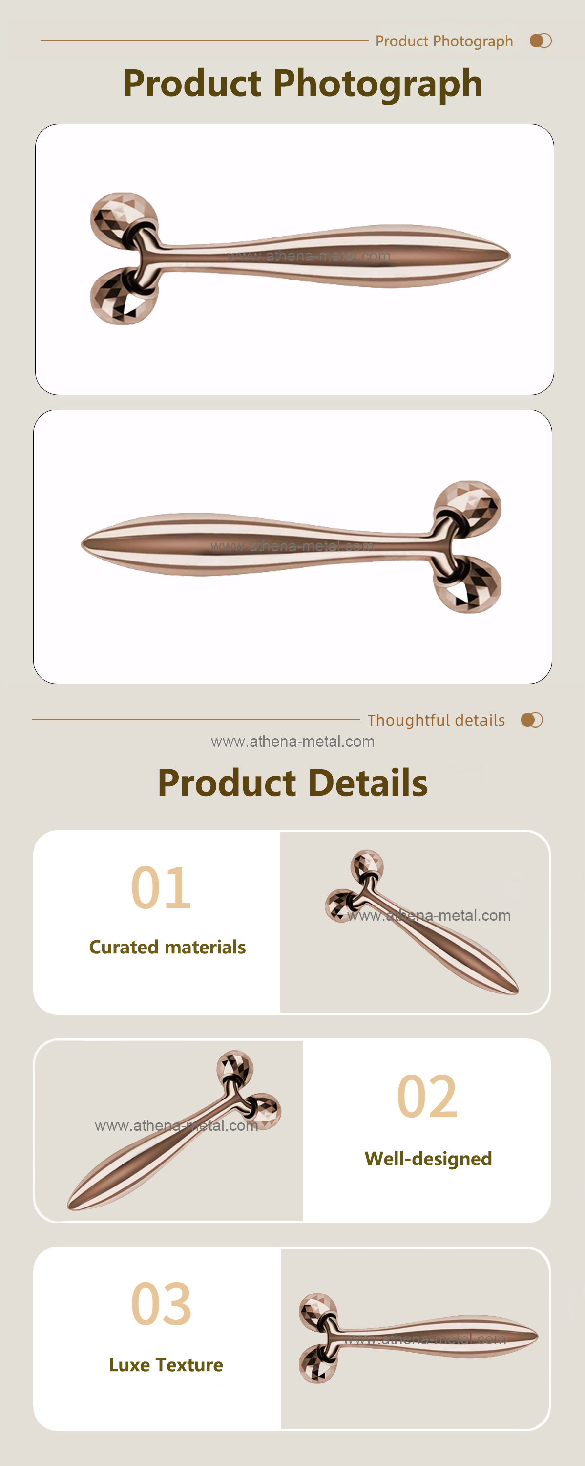 Rose Gold Roller Massage Stick