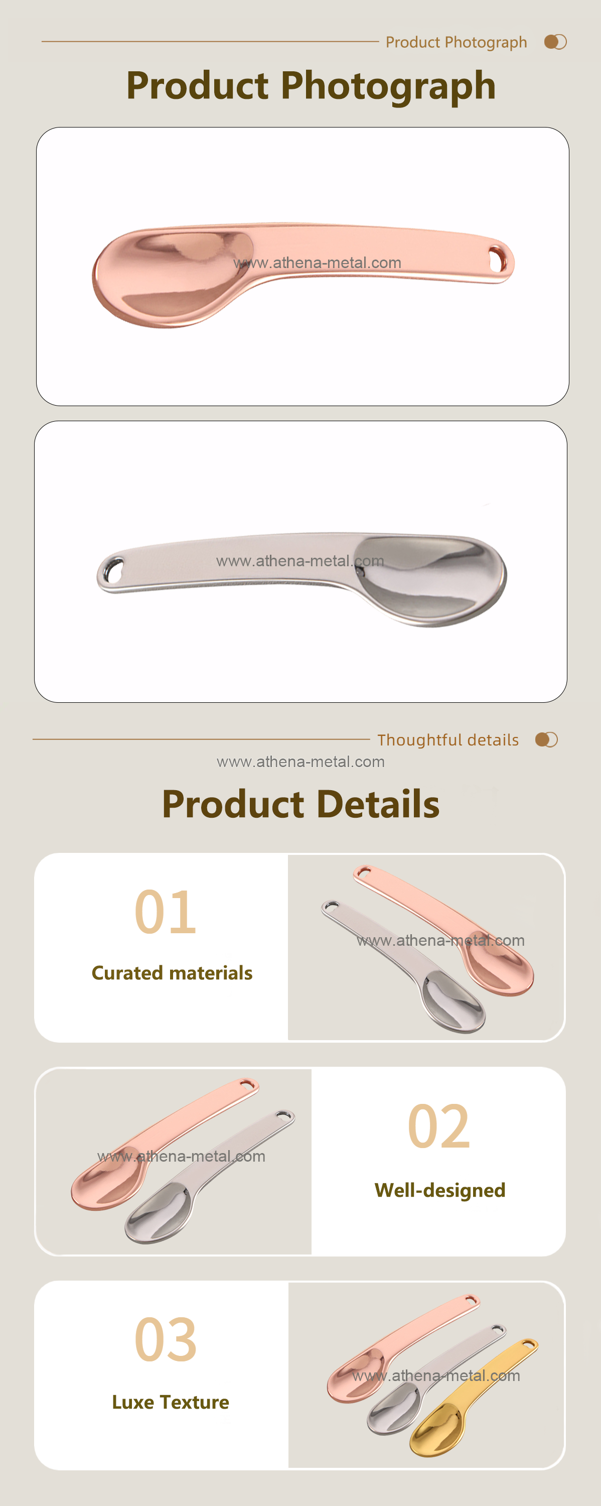 Eye cream rose gold scoop