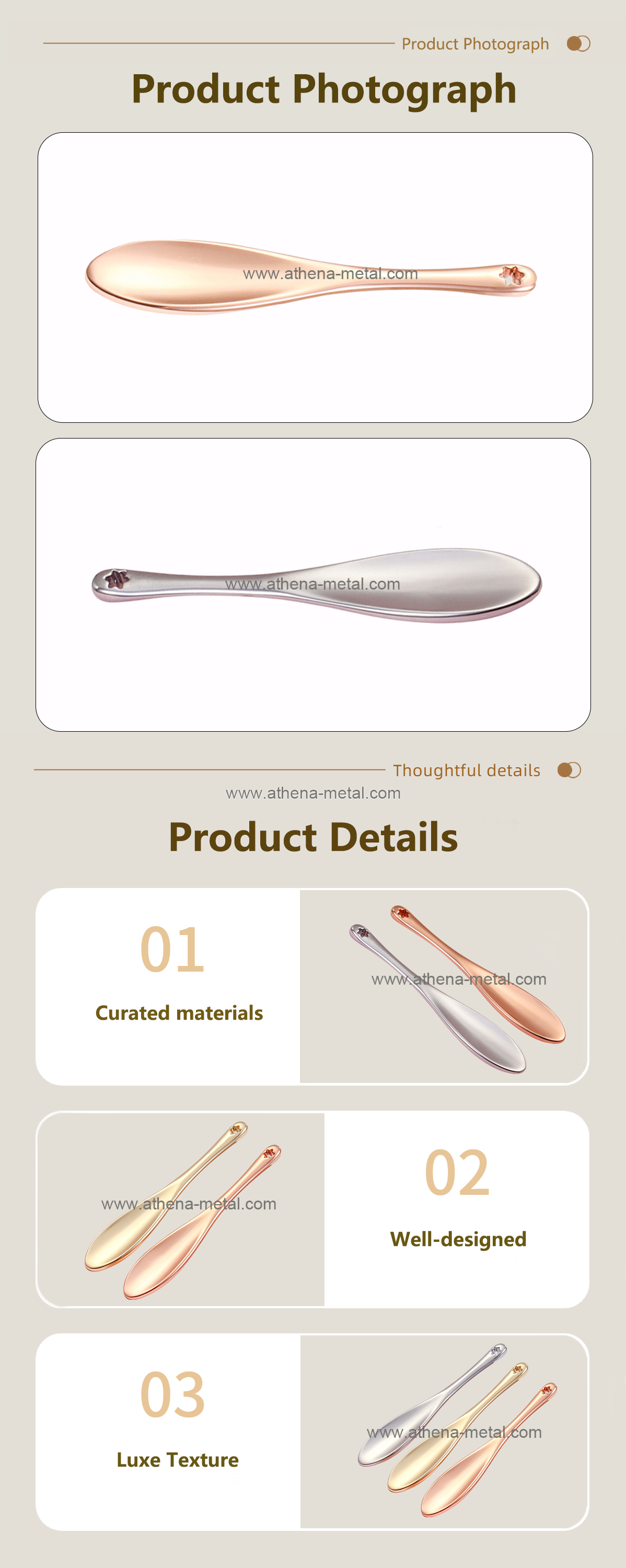 New rose gold eye cream scoop