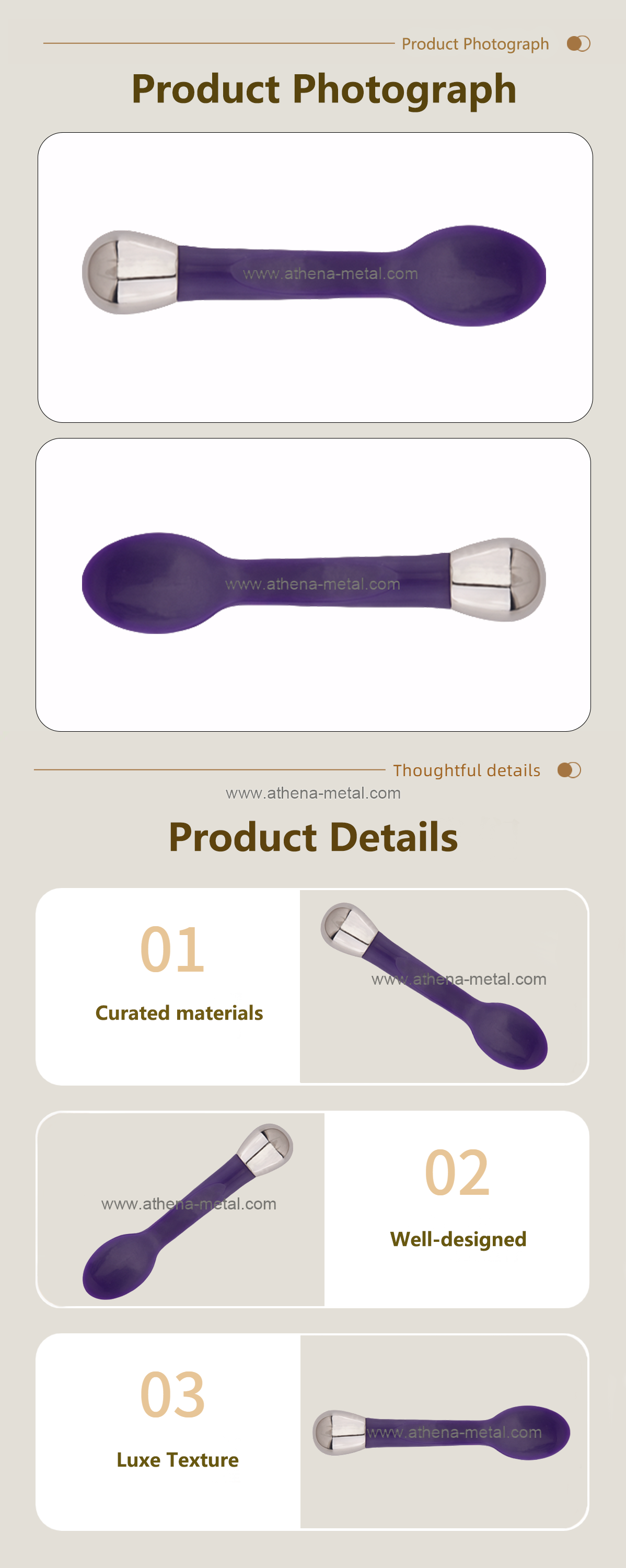 Eye cream metal massager