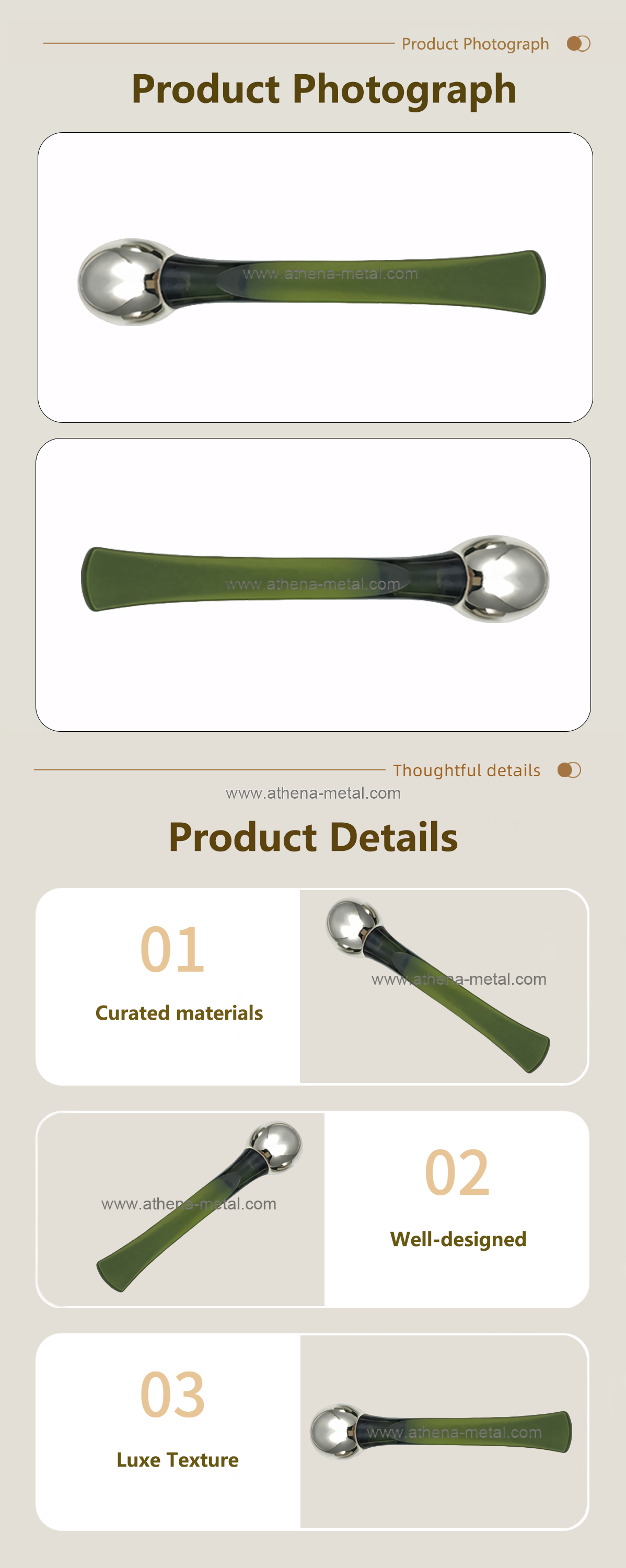 Dark green eye cream spoon