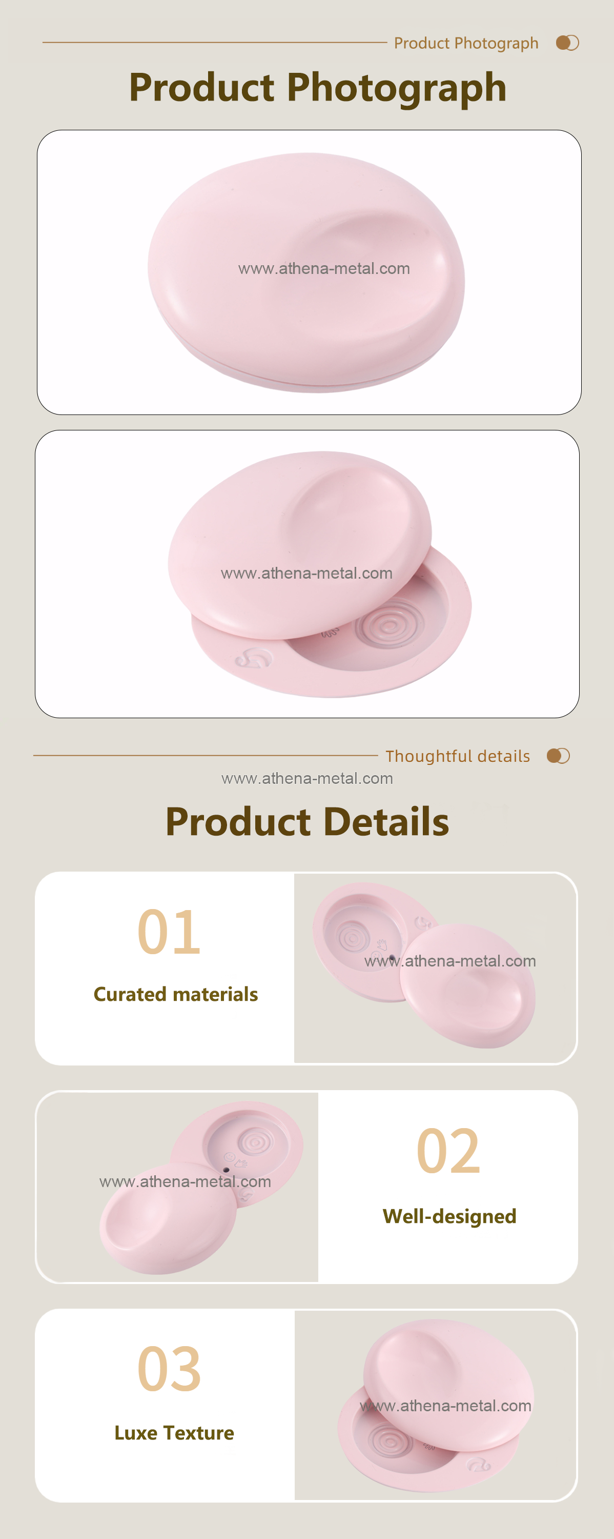 Pink oval solid balm box