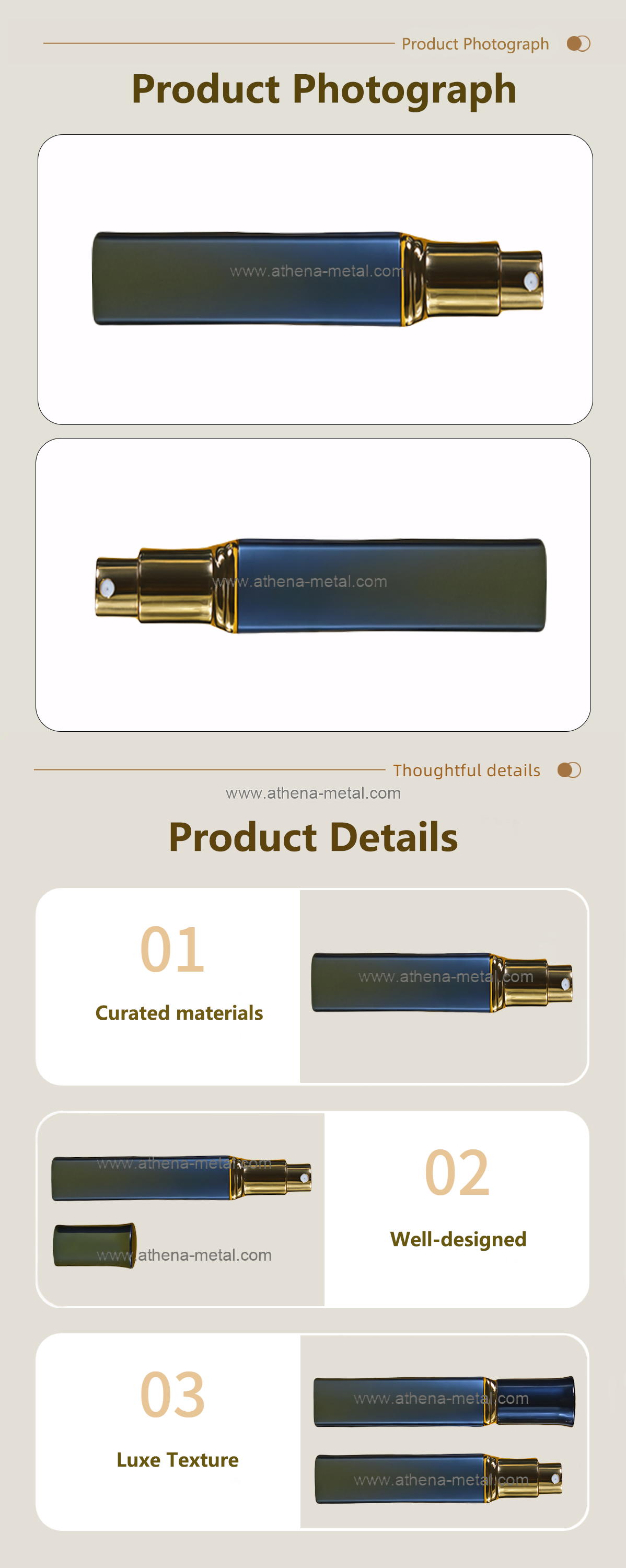 Dark blue square perfume bottle