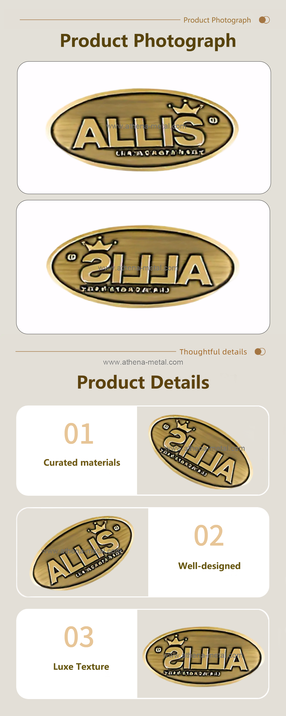 Bronze oval wine bottle nameplate