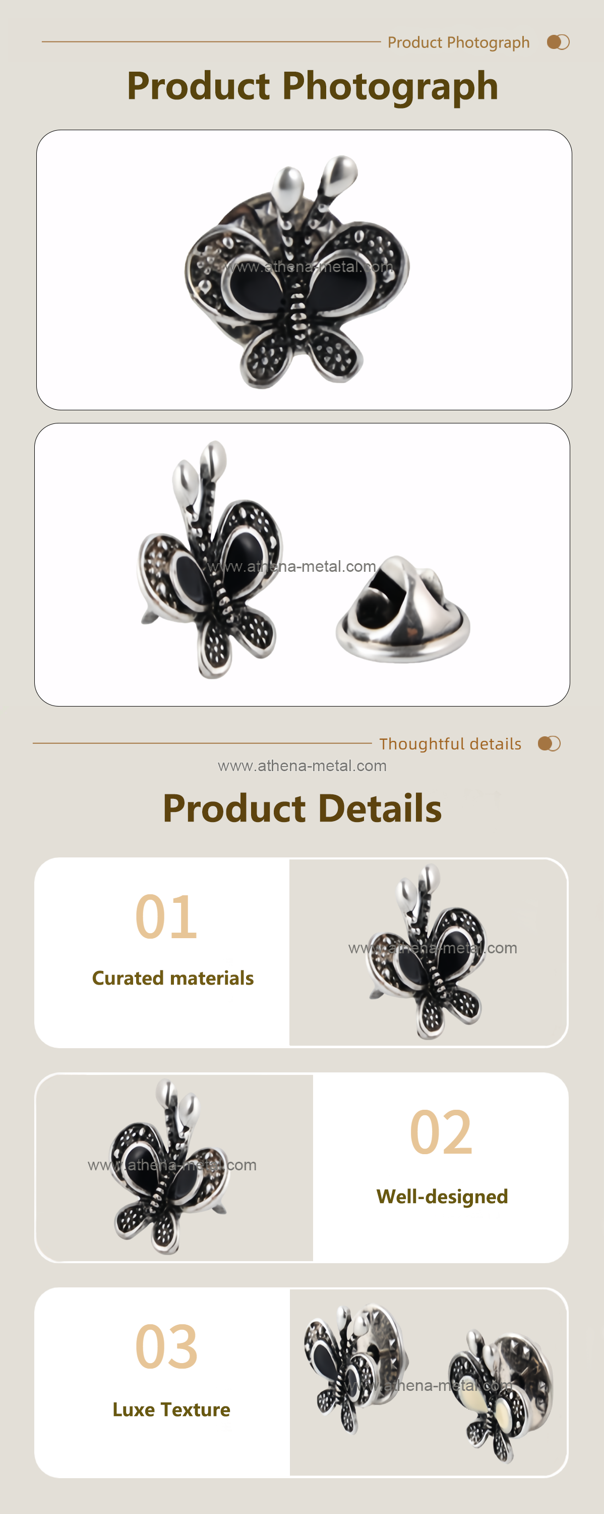 Antique butterfly badge